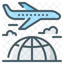 Airplane Globe Charter Flight Icon