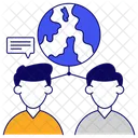International Chat Global Communication Global Conversation Icon