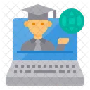Laptop Student Global Icon