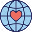 Globe Heart Love Travel Icon