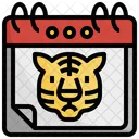 International Tiger Day Tigre Time And Date Calendar Animal Icon