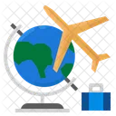 Travel Globe Airplane Icon