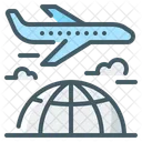 Flugzeug Globus Charterflug Symbol