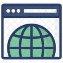 Internationale Website Weltweite Website Globale Webseite Icon