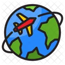 Internationaler Flug Globaler Flug Weltreise Symbol