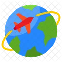 Internationaler Flug Globaler Flug Weltreise Symbol