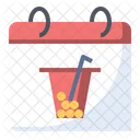 Milchtee Kalender Bubble Tea Symbol