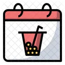 Milchtee Kalender Bubble Tea Symbol