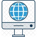 Internet Lcd With Globe Globe Icon