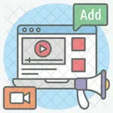 인터넷 광고 비디오 스트리밍 비디오 광고 아이콘