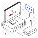 Internet Connection Isometric Icon Design Icon