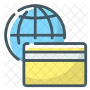 Internet Payment Globe Card Icon