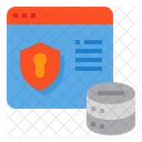 Internetsicherheit Datenbank Hosting Symbol
