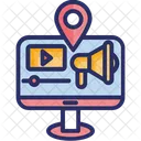 Internet Videowerbung Marketingmanagement Medienwerbung Symbol