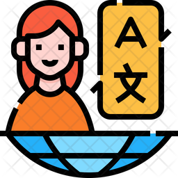 Interpreter Icon - Download in Colored Outline Style