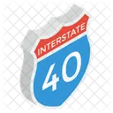 Interstate Shield Road Safety Highway Protection Icon