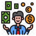 Invesment Businessman Currency Icon