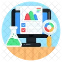Analisis De Datos Investigacion De Big Data Analisis En Linea Icono