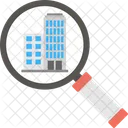 Investigating Building Looking For Stay Magnifying Glass Icon