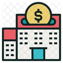 Investing Building Coin Icon