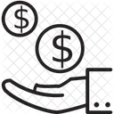 Investissement Sur Revenu Dollar En Main Icône