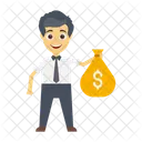 Employe Salaire Dollar Icône