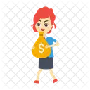 Employe Dollar Sac Icône