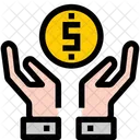 Munze Hand Sparen Symbol