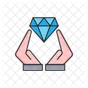 Diamant Pflege Hand Symbol