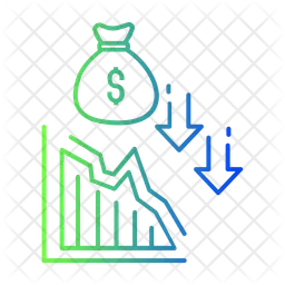 Diagramm zum Investitionsrückgang  Symbol