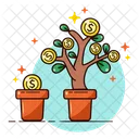 Investment Dollar Coin Plant Icon