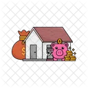 Investment House Piggy Bank Icon
