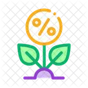 Orange Percent Plant Icon