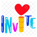 Invite Word Invite Valentine Invite Icon
