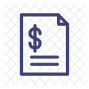 Invoice Document With Dollar Sign  Icon