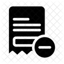 Invoice Remove E Commerce Icon