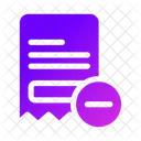 Invoice Remove E Commerce Icon