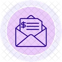 Invoice Mail Black Outline Icon Icon