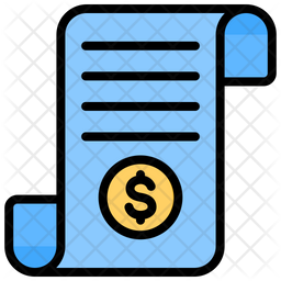 Invoice Receipt Icon - Download in Colored Outline Style