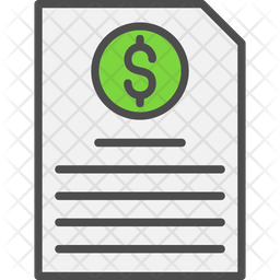 Invoice Receipt Icon - Download in Colored Outline Style