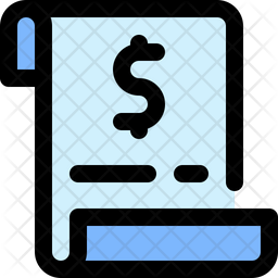 Invoice Receipt Icon - Download in Colored Outline Style