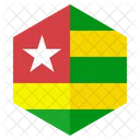 Togo Bandeira Hexagono Ícone