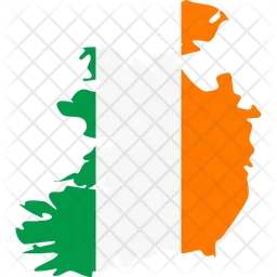 Ireland  flag map  Icon
