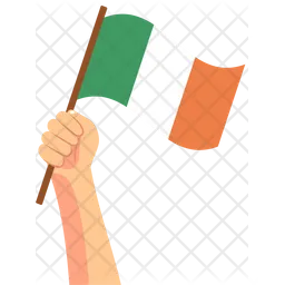 Ireland hand holding Flag Icon