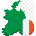 Ireland Map Flag Icon