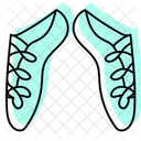 Irish Jig Shoes Color Shadow Thinline Icon Symbol