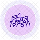 Irish Music Notes Line Icon Icon