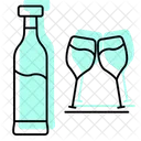 Irish Whiskey Color Shadow Thinline Icon Symbol