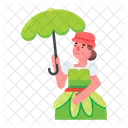 Irish Woman Holding Umbrella Irish Lady Symbol