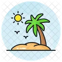 Isla Palmera Arbol Icono